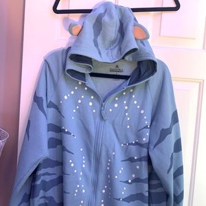 Disney Parks Pandora Avatar Unisex Adult L full zip hoodie with ears